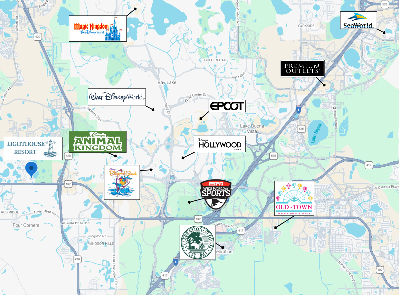 LightHouse Resort Orlando — Location Map
